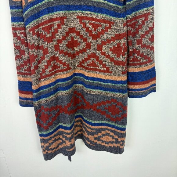 NWT Spense Knits Tribal Print Long Open Front Cardigan Sweater Size Medium M NEW - Picture 11 of 11